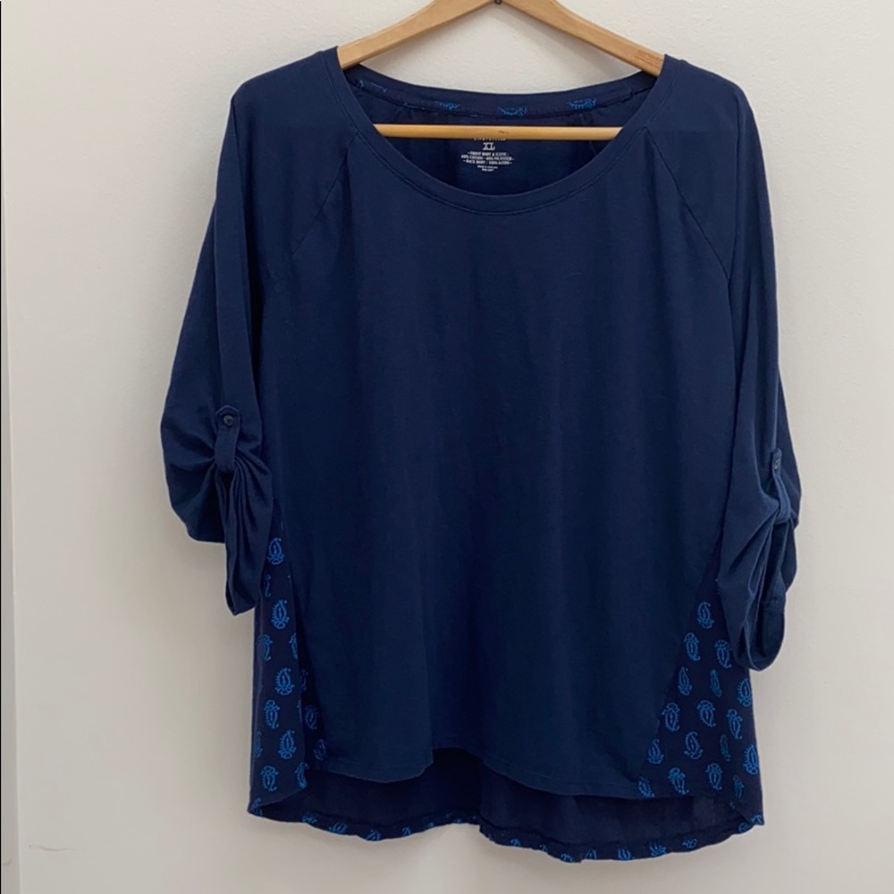Mixed media casual top